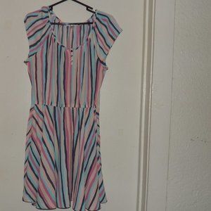 LC Lauren Conrad Pastel Stripes Dress Sz XL